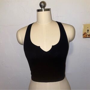 Bozzolo Black Fitted Crop Bustier Tank Top